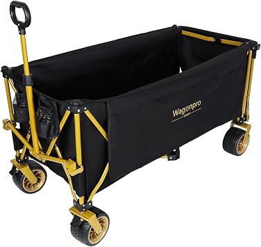 67 inch Large Foldable Utility Wagon, 480LBS Heavy Duty Beach Wagons, with Big Wheels, Brakes and Opened Tailgate for Shopping Garden Camping Portable Folding Cart