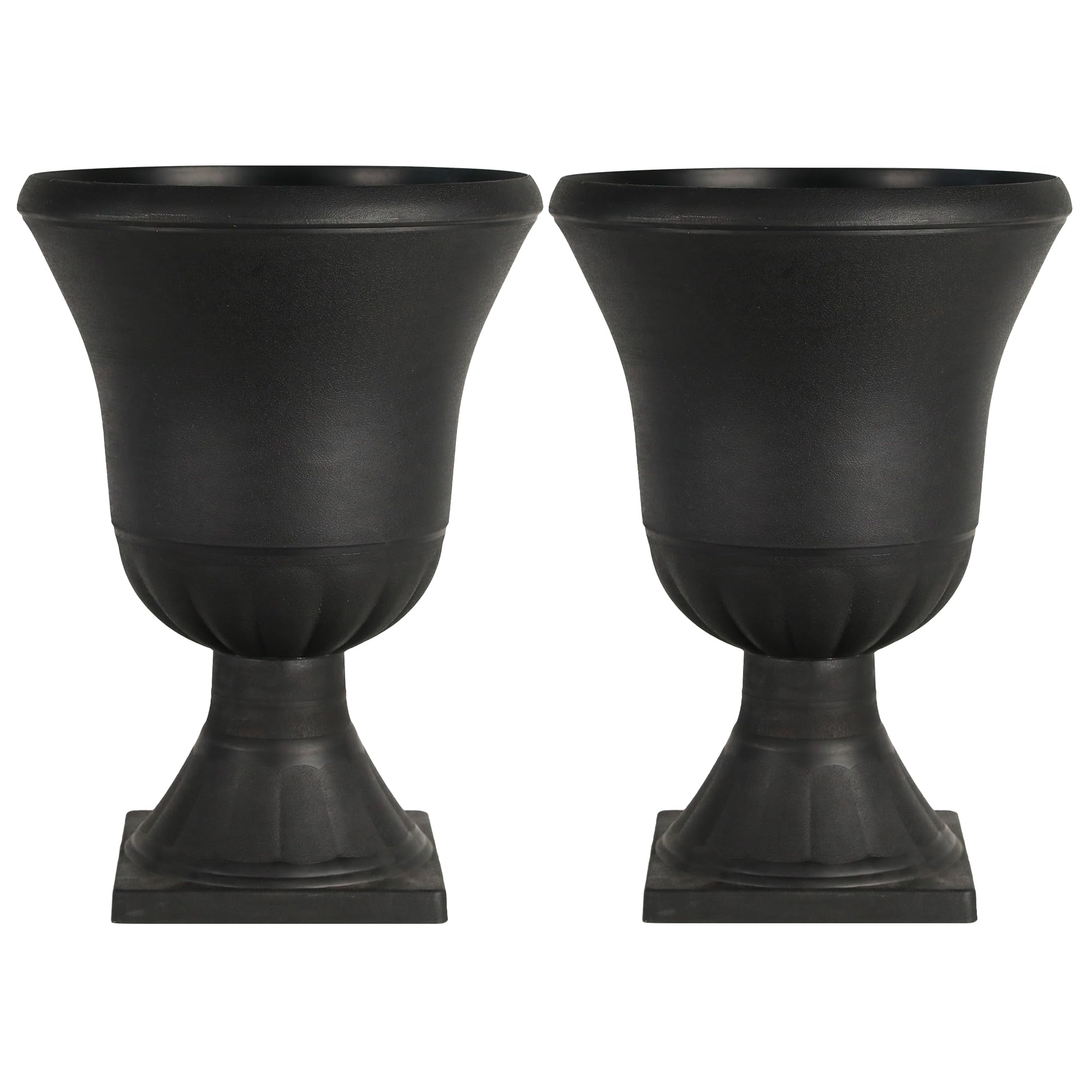 55 cm Ein Paar Groß Urnentopf Römischen Stil Schwarz große Pflanzgefäße in 4 mm Resin Blumentopf, Steinnachbildung Leicht Großvolumig Pflanzkübel Rund Hoch für Hochzeit Haustür Garten