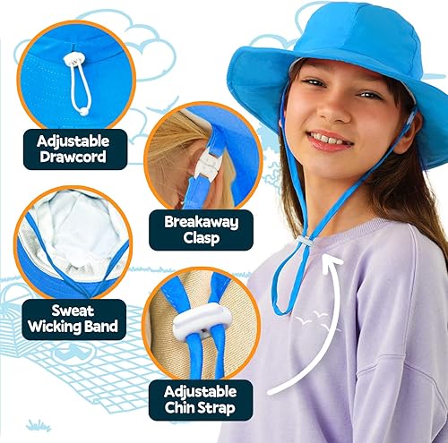 Miniatura 48 de GearTOP Kids Sun Hat Toddler Sun Hat - UPF 50+ Kids Bucket Hat Toddler Swim Hat Girls Sun Hat and Boys Beach Hat 2T-7 Years