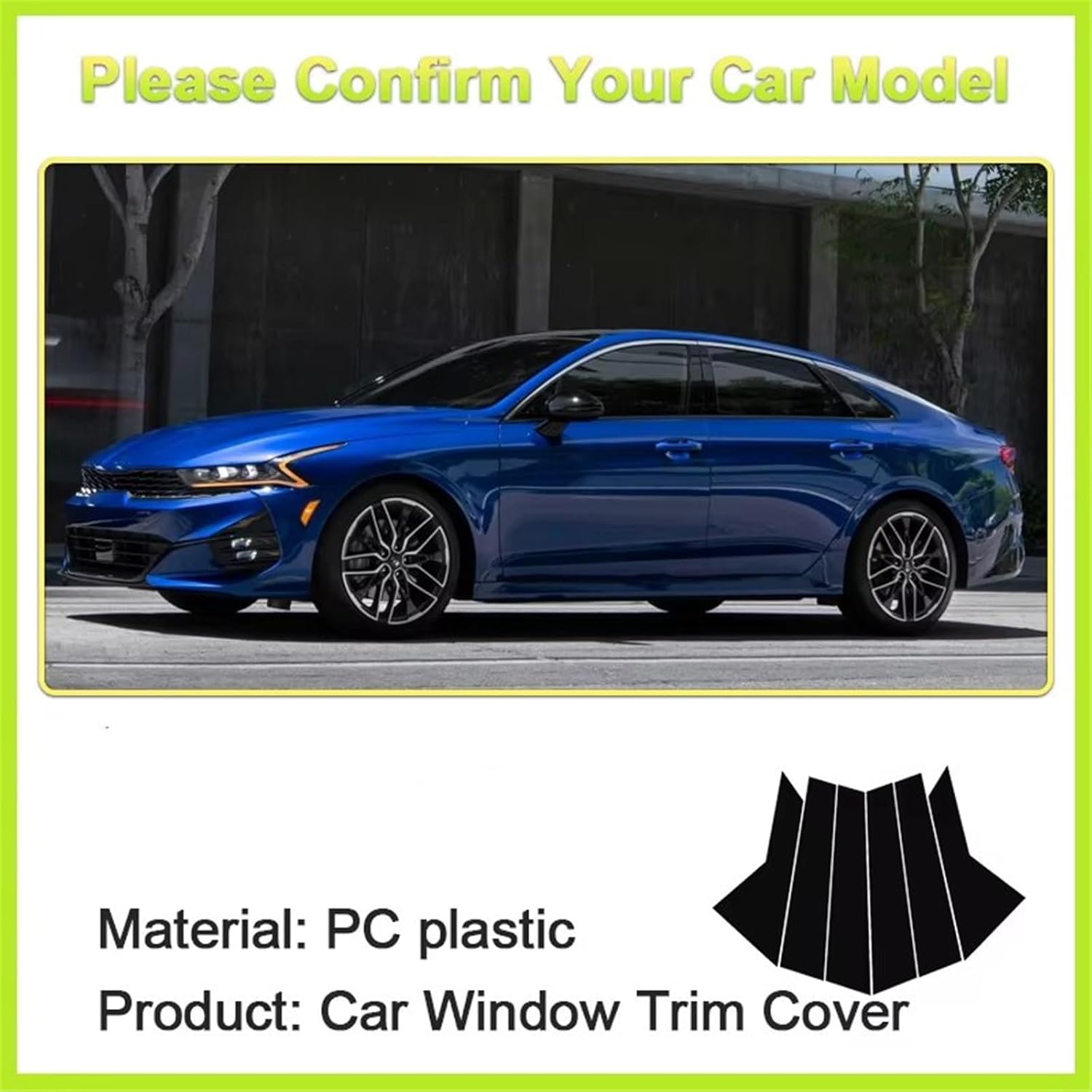 Door Pillar Window Trim Compatible with Kia for K5 DL3 GT-Line MK5 2021 2022 2023 2024 2025 6pcs Car Window Trim Cover Pillar Sticker Black Silver B C Column Accessories