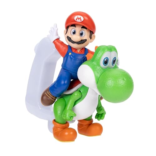 Super Mario The Galaxy Movie Figura de Mario Montando a Yoshi 20cm