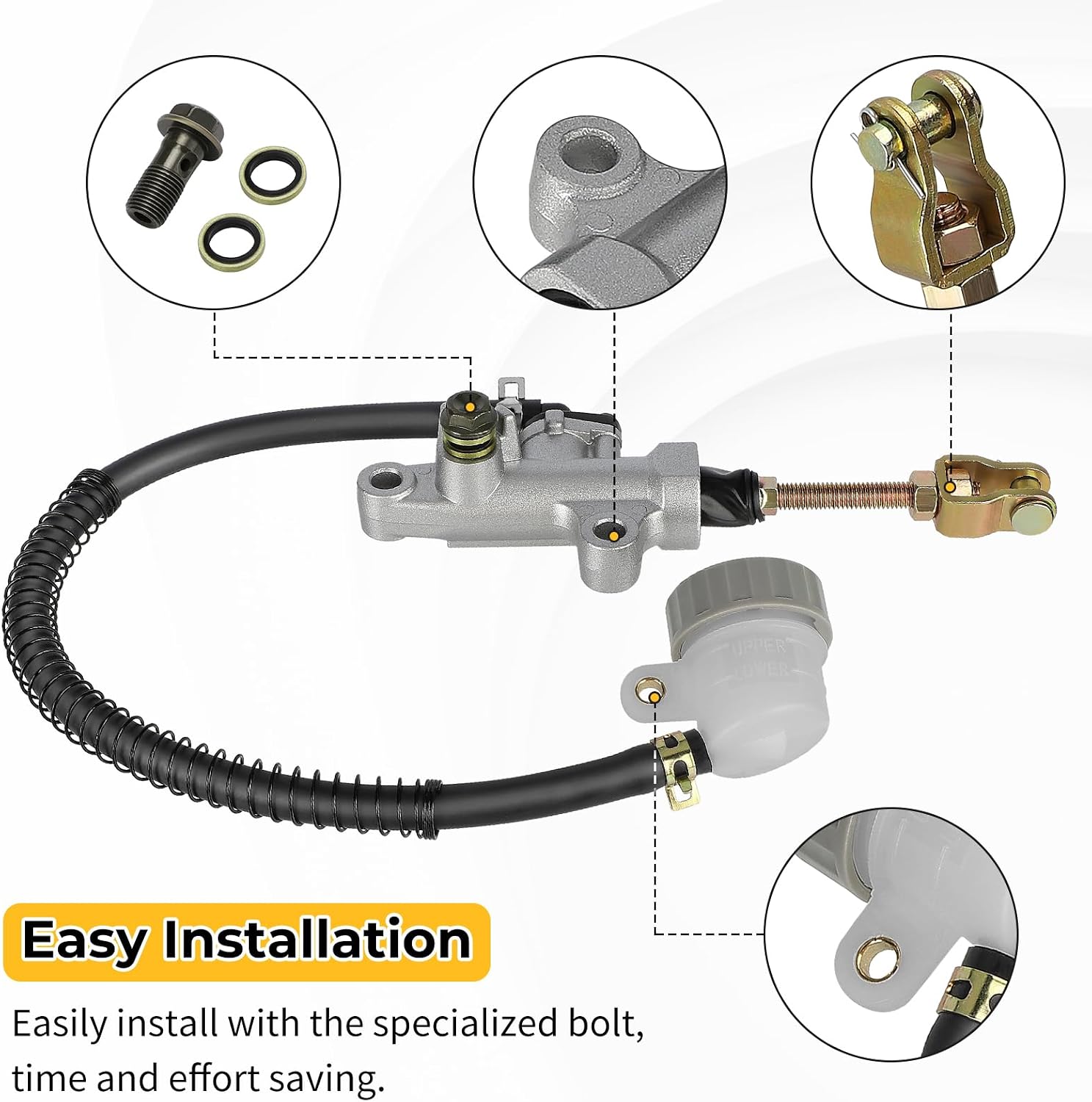 M MATI Rear Foot Brake Master Cylinder for Yamaha Warrior 350 YFM350X 1990-2004 3GD-2583V-10-00