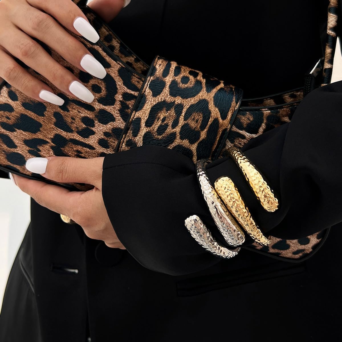 Ingemark Chunky Gold Bangles Bracelets for Women Gold Silvery Twist Cuff Bracelet Stack Minimalist Open Wrist Cuff Jewelry Gift (Gold01) - Image 2