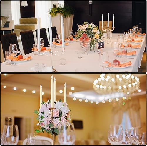 Miniatura 5 de Velas cónicas sin llama con control remoto y temporizador de 11 pulgadas, funciona con pilas, velas LED parpadeantes, luz cálida para bodas,