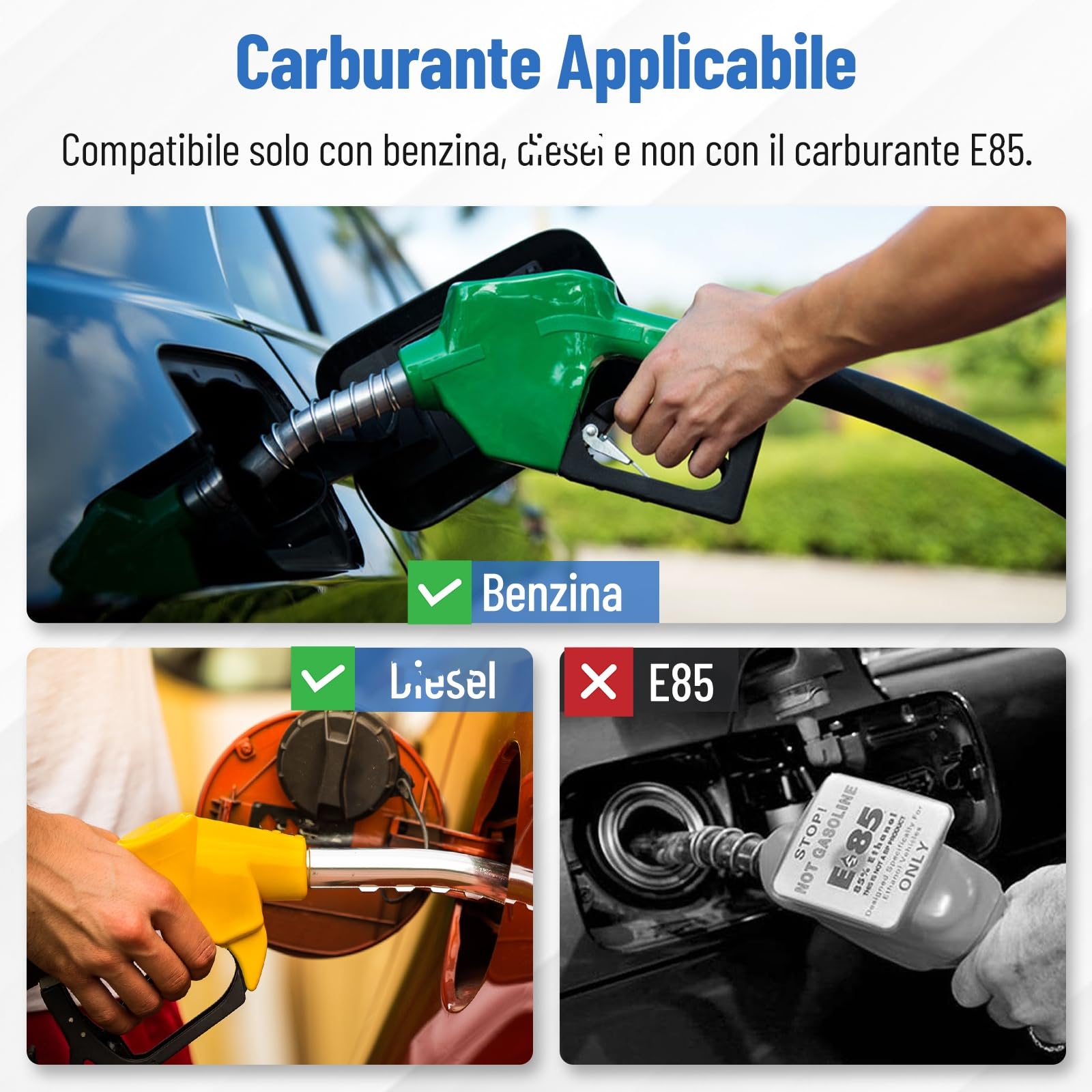 Pompa Gasolio 12V, 300L/H Universale Pompa Benzina ad Alto Flusso, 75 PSI Pompa Carburante Elettrica con Collare d'urto, Compatibile con Benzina