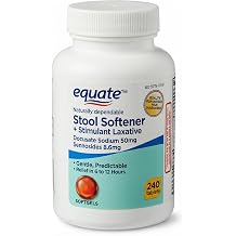 Stool Softeners Extra Strength Tablets with Docusate Sodium 50 mg and Sennosides 8.6 mg, 240 Count, Adults and Children 2+