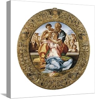 ART.COM Stretched Canvas Print The Holy Family with St by Michelangelo, 16" x 16"