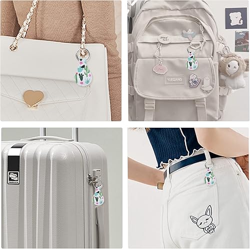 Miniatura 5 de OLEBAND Estuche Airtag,Soporte de llavero Air Tag,Accesorio lindo,Mármol púrpura