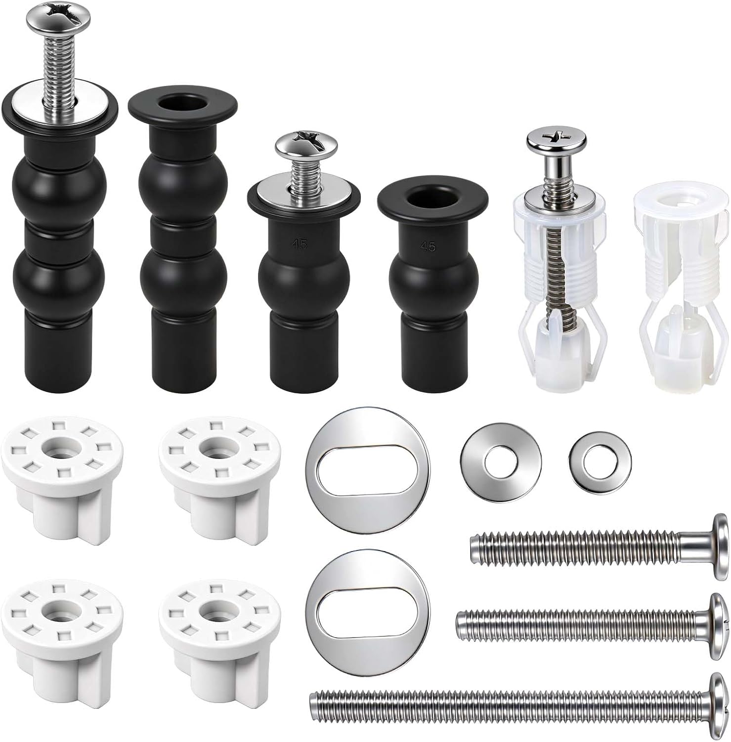 Universal Toilet Seats Screws and Bolts Toilet Seat Replacement Parts Kit Toilet Seat Hinges Bolt Screws with Fixings Expanding Rubber Stainless Steel for Most Toilets