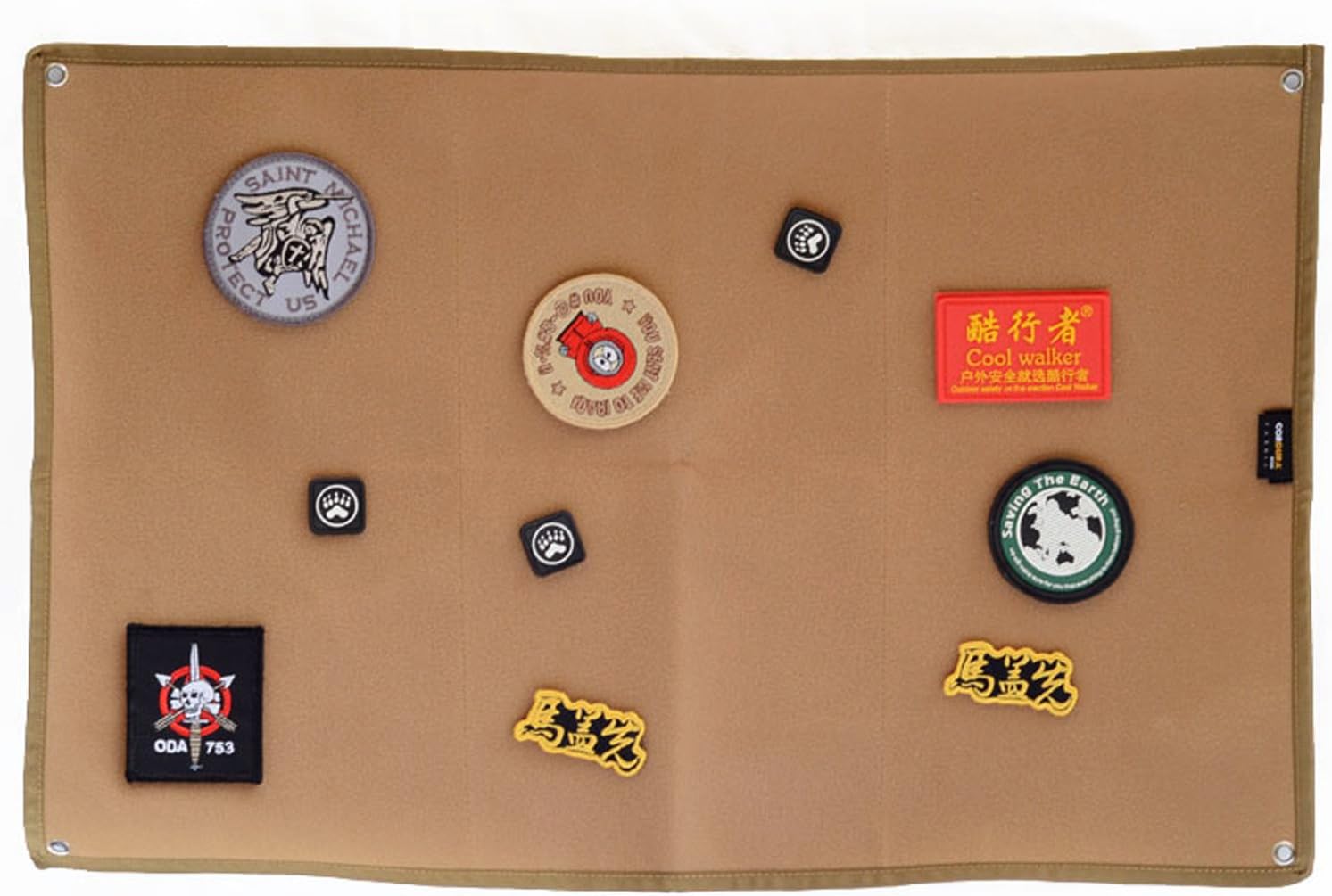 LytHarvest 58x38cm Tactical Patches Holder, Military Patch Holder Board Hook & Loop Patch Panel, Tactical Patch Display Board (TAN)