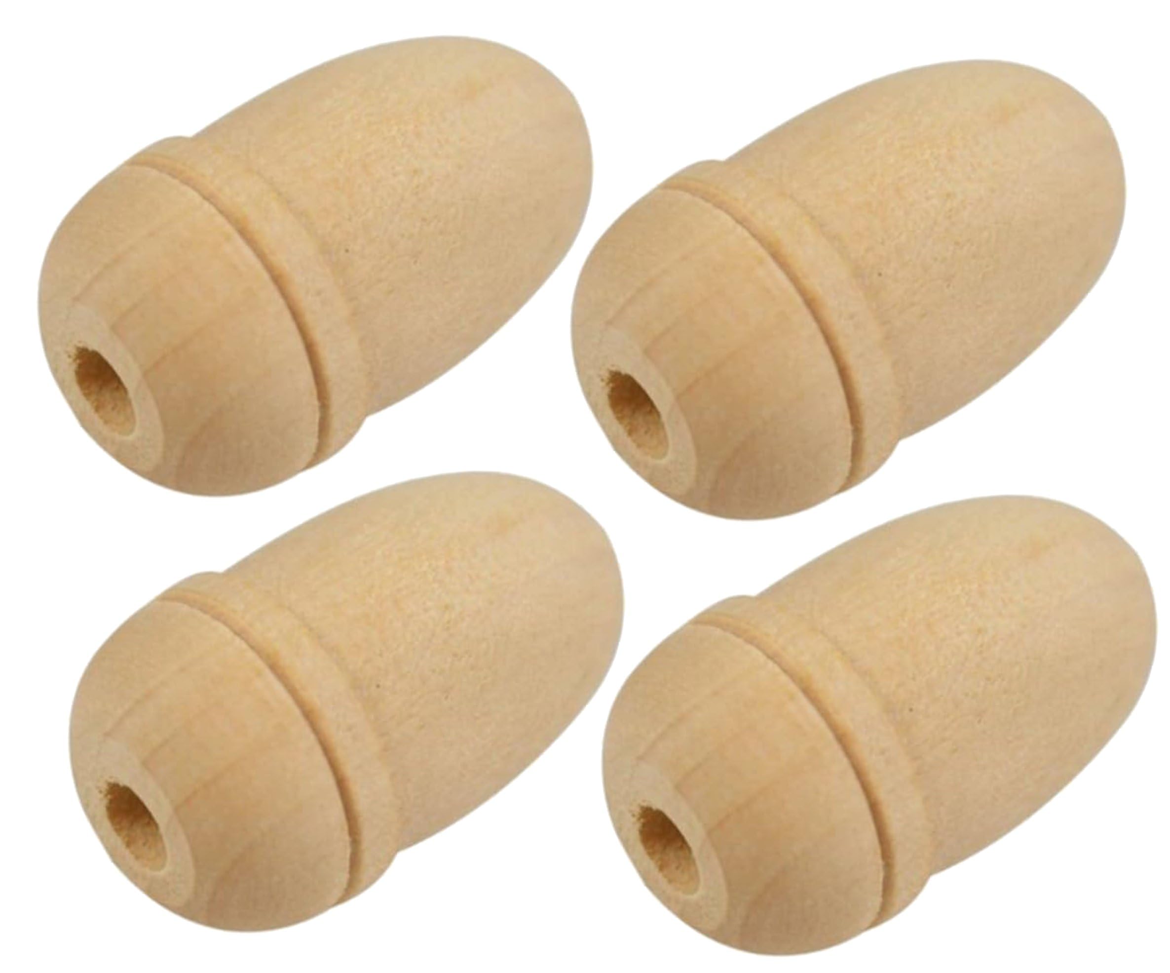 SISI UK Set 4 Cordoncini In Legno A Ghianda Per Tende – Nappe Decorative Beige Con Corda