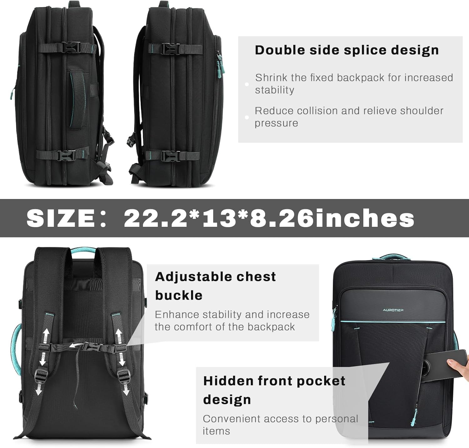 AUROTIER DJ Controller Bag for DDJ-FLX4/DDJ 200/DDJ 400/DDJ REV1, Padded DJ Backpack with Multi-pocket for 17 Inch Laptop, Cables, DJ Carrying Mixer Case with Adjustable Strap for DJ Equipment