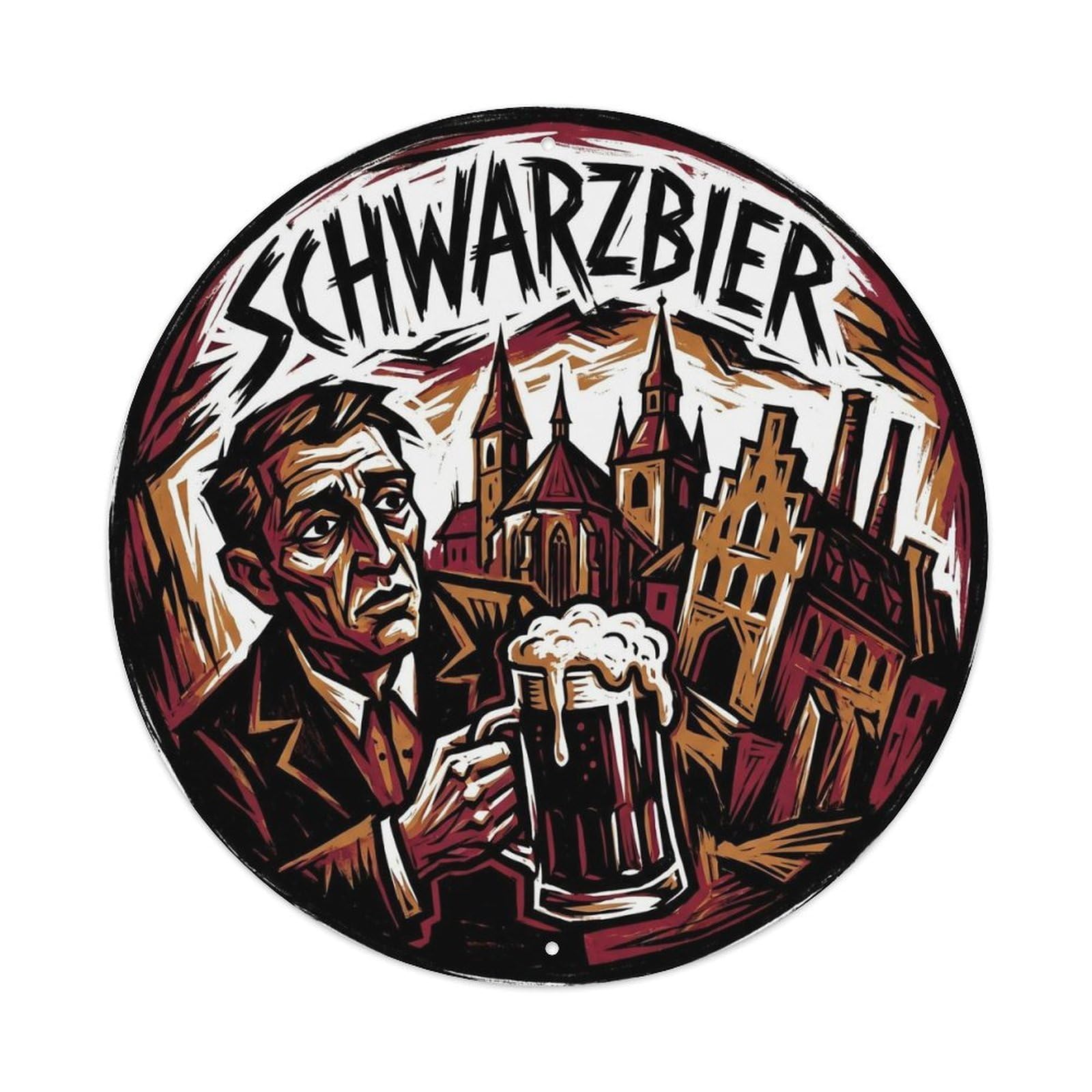 German Schwarzbier Dark Lager Classic Brewery Culture Metal Tin Sign