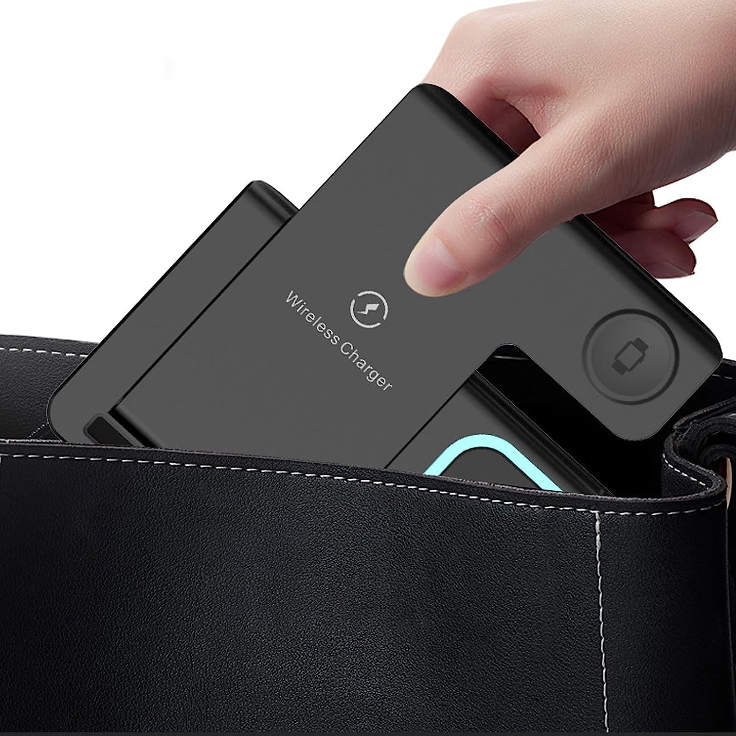 Chargeur sans Fil Conception 3 en 1 Chargement Multi-appareils Protection Multiple Ouverture/Fermeture à 60° par basculement