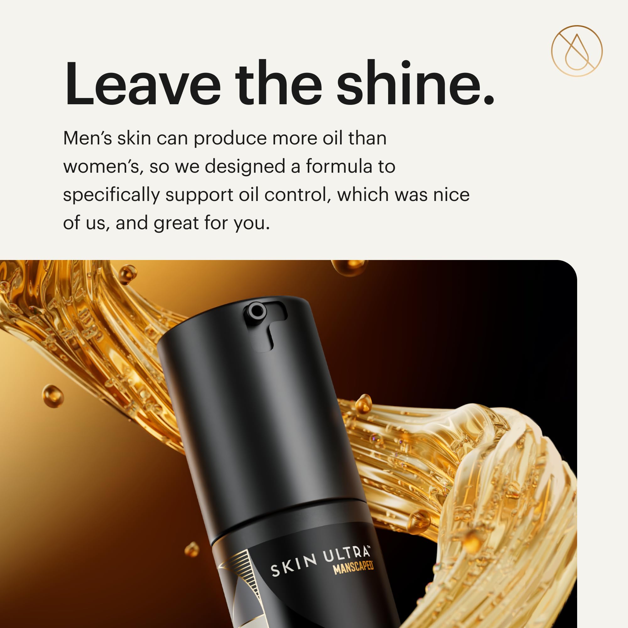 MANSCAPED® Skin Ultra™ Sérum Éclat Visage - Sérum à la Vitamine C pour Homme, Formulé pour Unifier le Teint et Atténuer l'Apparence des Rides, Enrichi en Racine de Réglisse et Niacinamide, 30 ml