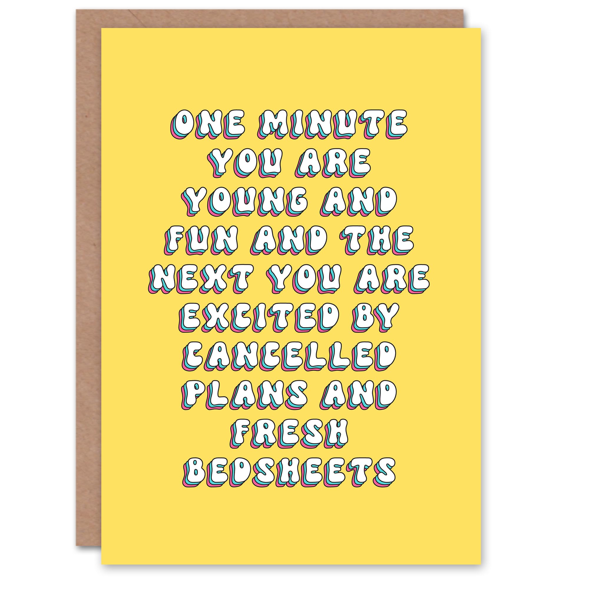 Artery8 Greeting Card Excited About Cancelled Plans Fresh Bedsheets For Her Woman Wife Gran Mum Sister Birthday Card