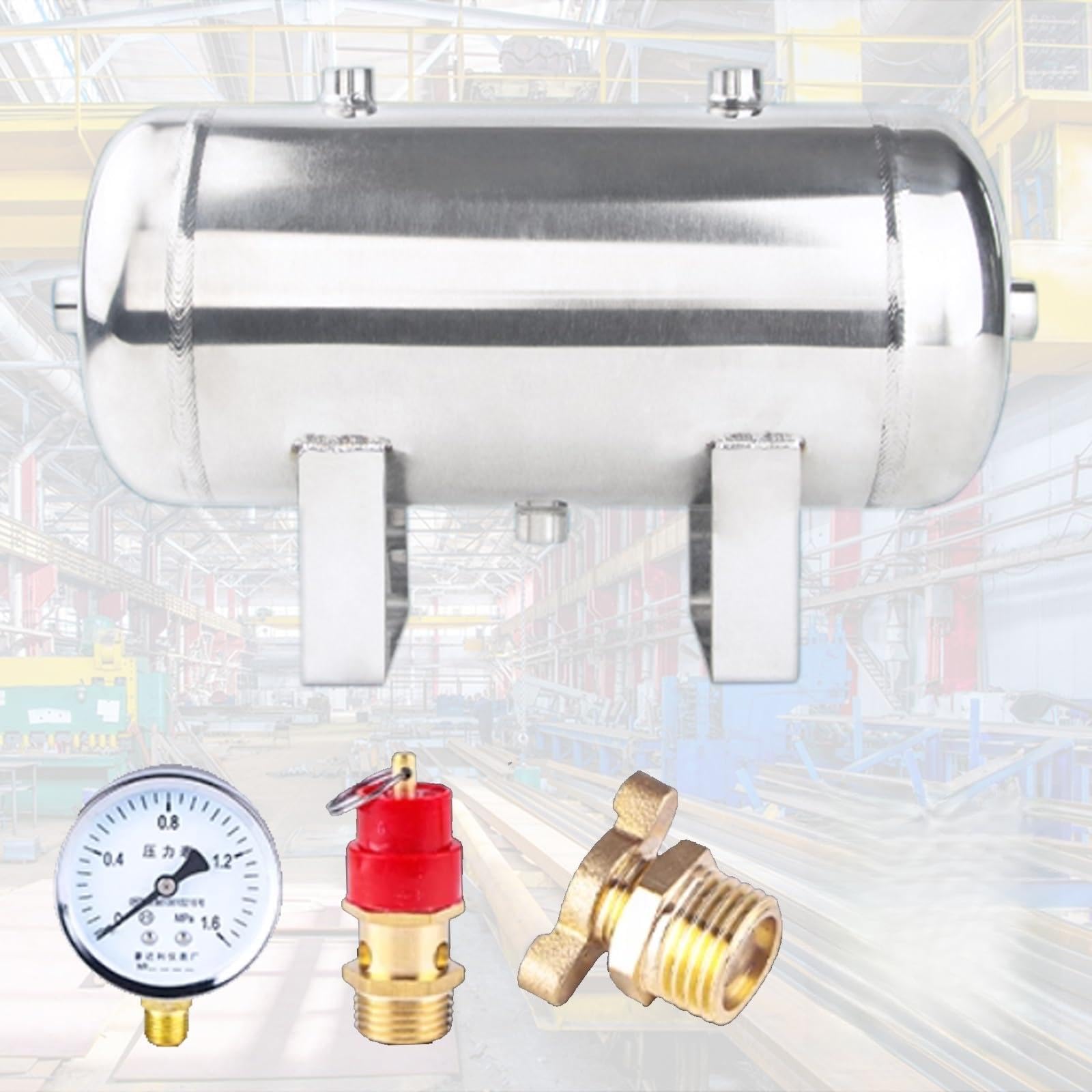 Réservoir de stockage d'air pour compresseur d'air, atelier, usine, laboratoire, 5, 10, 20, 30, 40, 50 litres, réservoir d'air horizontal, réservoir tampon sous(40L/67x28x34cm)