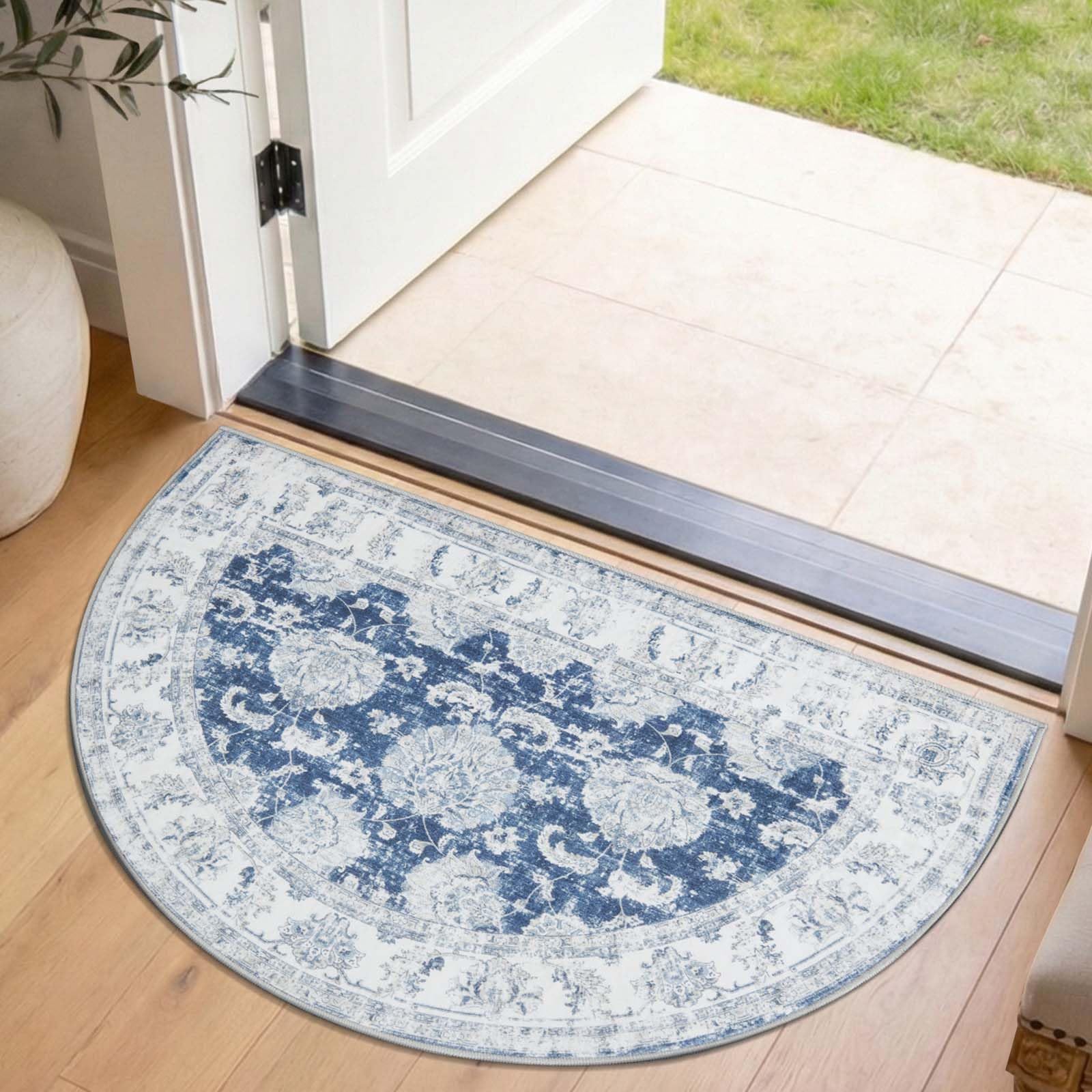 Amazon.com: jinchan 2x3 Vintage Floral Half Round Rug, Washable