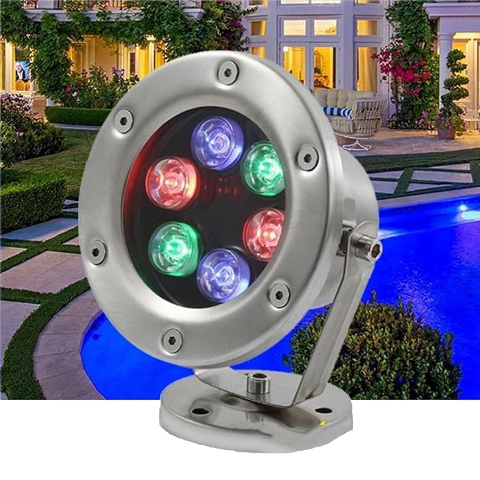 Lampe de fontaine étanche IP68 en acier inoxydable pour éclairer les grands bassins