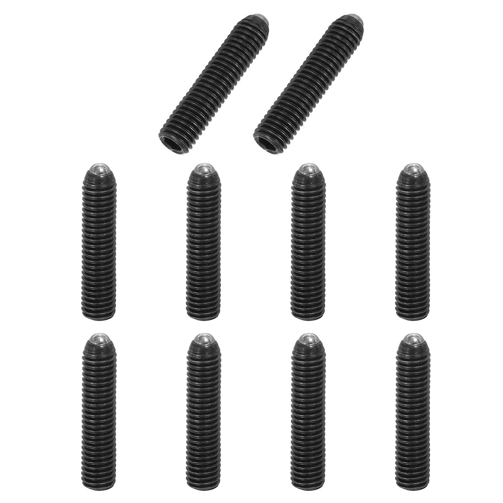 PATIKIL M8x35mm Ball Point Set Screws, 10 Pcs Carbon Steel Hex Socket Spring Plungers Grub Screw for Industrial Machine Home Furniture Workplaces,