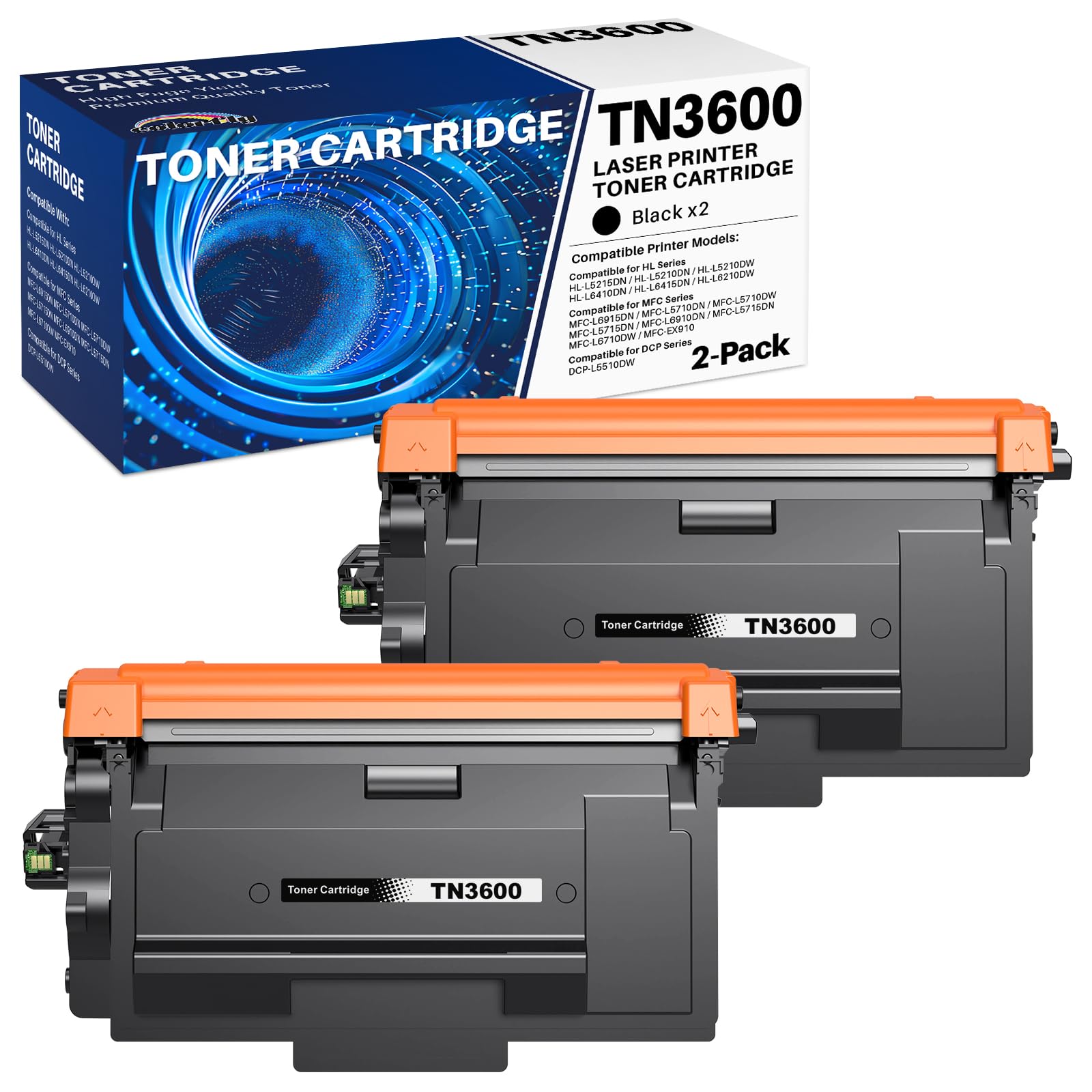 colorfly TN3600 TN3600XL toner kompatybilny z Brother TN3600 TN-3600 3600XL do Brother HL-L5210DN HL-L5210DW HL-L5215DN HL-L6210DW HL-L6410DN HL-L6415DN MFC-L5715DN MFC-L677715DN 10DW MFC-L6915DN, 1