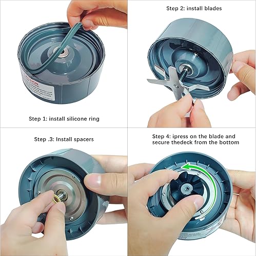 Miniatura 6 de PODCAY Piezas de repuesto para licuadora Nutribullet, tazas de 32 onzas y 24 onzas con cuchilla extractora de repuesto, compatible con licuadoras