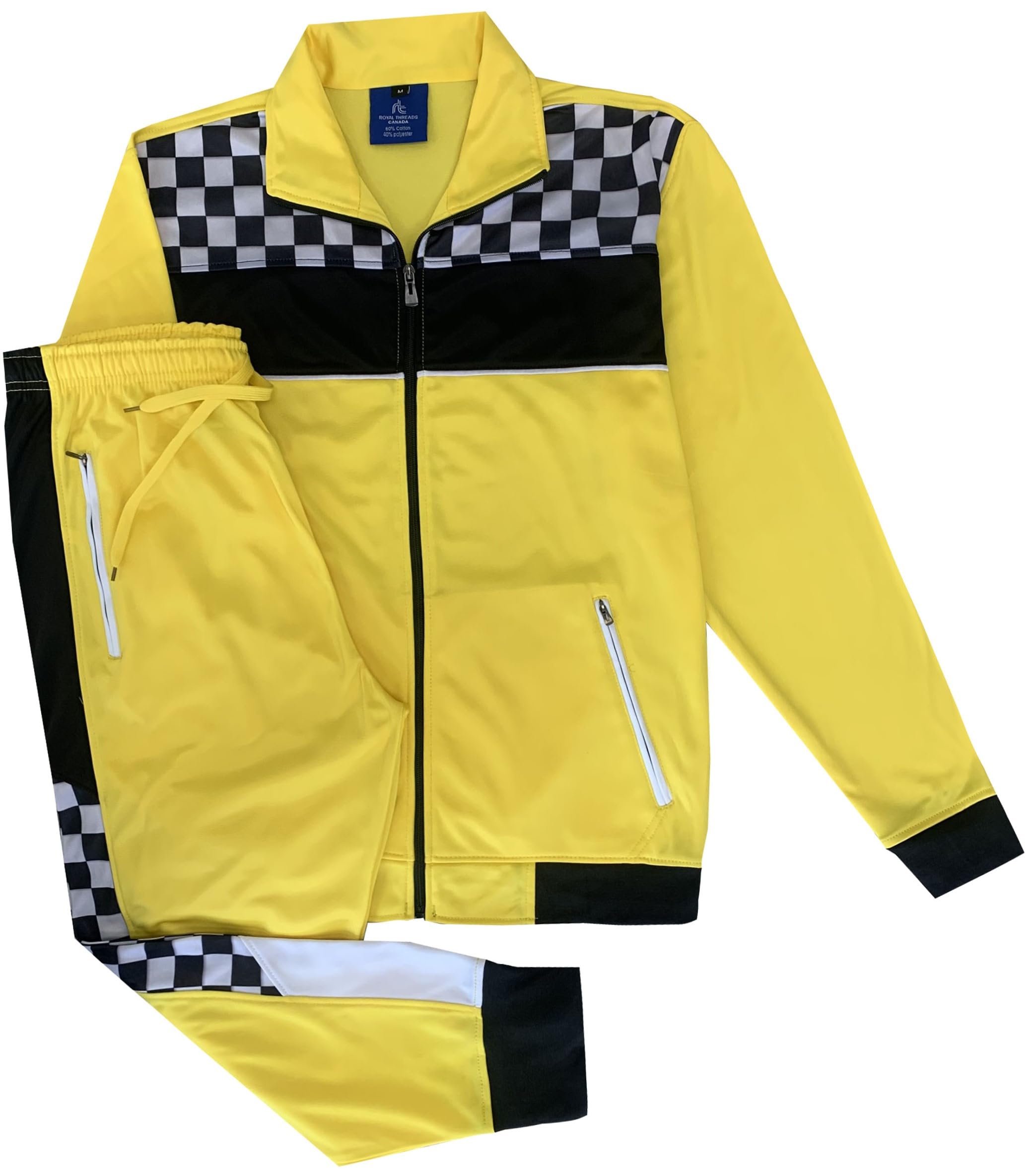 Royal Threads Canada Plaid Checker Style Men's Jogger Tracksuit