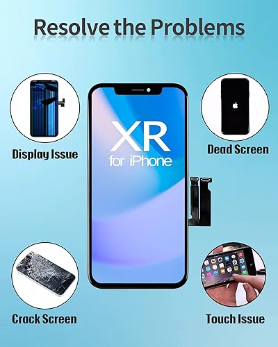 Miniatura 5 de Ayake Reemplazo de pantalla para iPhone XR, pantalla LCD de 6.1 pulgadas, Full HD y digitalizador táctil, color verdadero, programable,