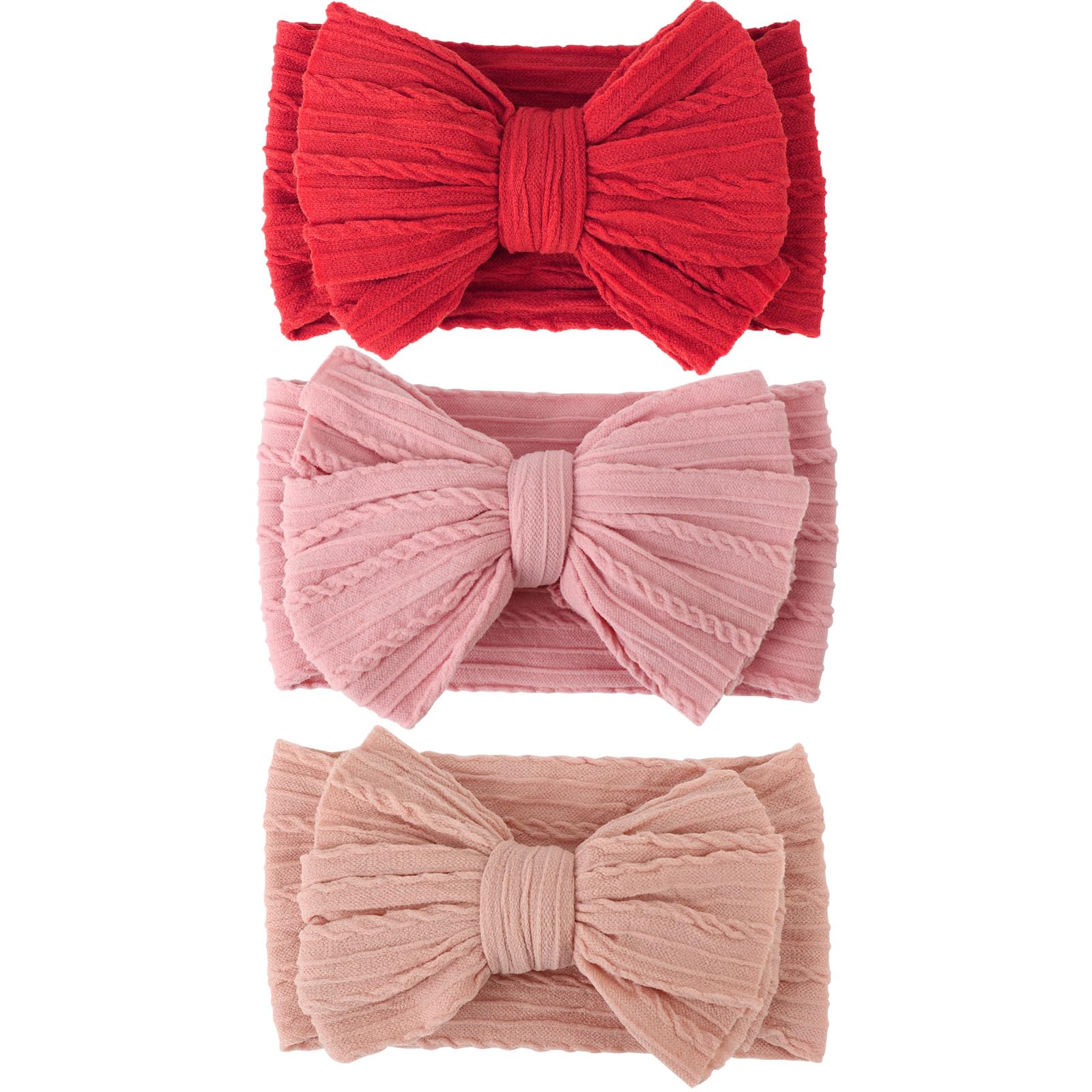 Diademas de lazos para bebé AQOKKA, diademas de nailon para niña, suaves y hechas a mano, accesorios para el cabello para niñas, bebés, recién nacidos y niños pequeños