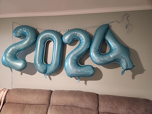 Vista 360 de Globo número 2 de 40 pulgadas, para decoración de cumpleaños y graduaciones, para niños y niñas (color verde claro)