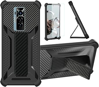 Aroepurt Case for Tecno Phantom X2 Pro 5G Phone Case Stand Cover [with Tempered Glass Screen Protector] Hybrid Case [Folding Support Magnetic] [Frosted Anti-Fingerprint] Black