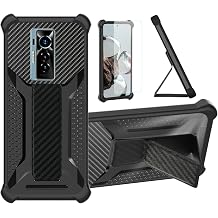 bojioderf Case Compatible for Tecno Phantom X2 Pro 5G Phone Case Cover [with Tempered Glass Screen Protector] Hybrid Case [Folding Support Magnetic] [Frosted Anti-Fingerprint] Black