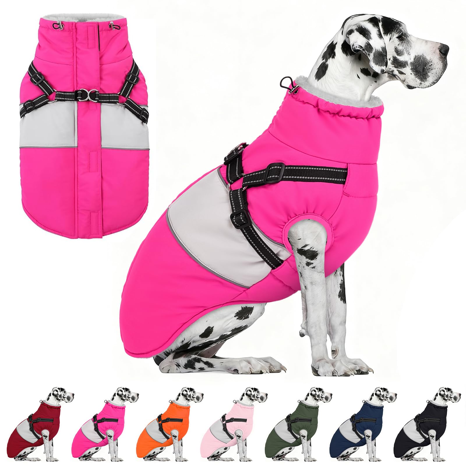 AOFITEE Dog Coat with Harness Built In