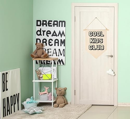 Miniatura 6 de Letrero artístico con bandera de club para niños, regalos artísticos para bebés, recién nacidos, niñas, niños, decoración de pared, regalo para