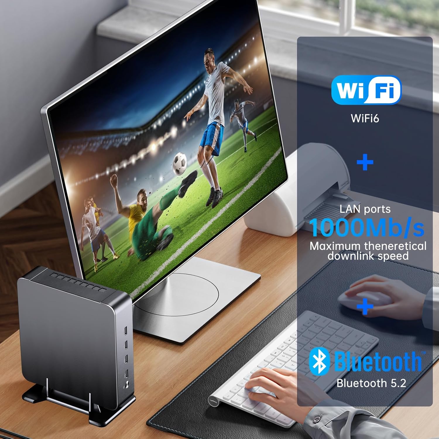 Mini PC, Desktop Computer i7-4700HQ 2.4-3.4GHz, Win-10 Pro, 16G DDR3, 256G SSD, HDMI, VGA Port, USB3.0, WiFi6, BT5.2, Gigabit Ethernet for Business/Education/Office/HTPC