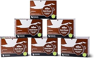 Wawa Dark Roast Single Cup Coffee Pods, 72 Pods, 6 Boxes, Full Bodied Blend, Spicy & Smoky Notes, Single Serve, Bold & Complex, 100% More Responsibly Sourced from Rainforest Alliance Certified Farms