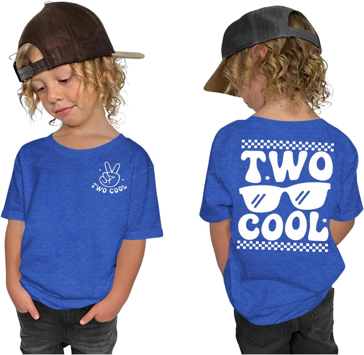 Two Cool Birthday Shirt 2T Birthday Boy T-Shirt 2 Years Old Toddler Boys Bday Party Outfit Short Sleeve Gift Tee Tops