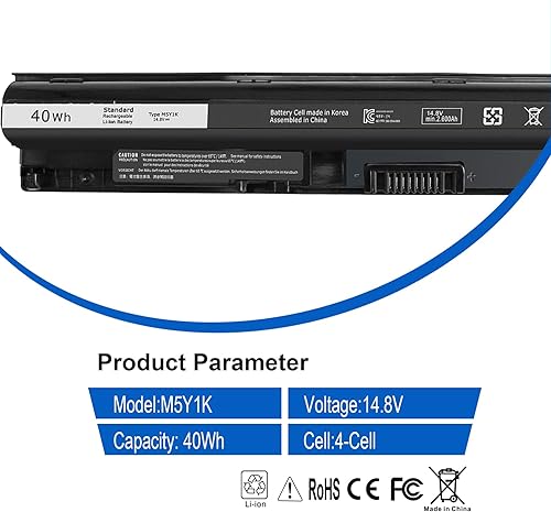 Miniatura 4 de M5Y1K Laptop Battery,14.8v 40wh Battery Compatible with Dell Inpiron 5559 5558 5755 3558 3552 5759 5555 5758 3458 3567 5458 3451 3467 3452 3460 3459