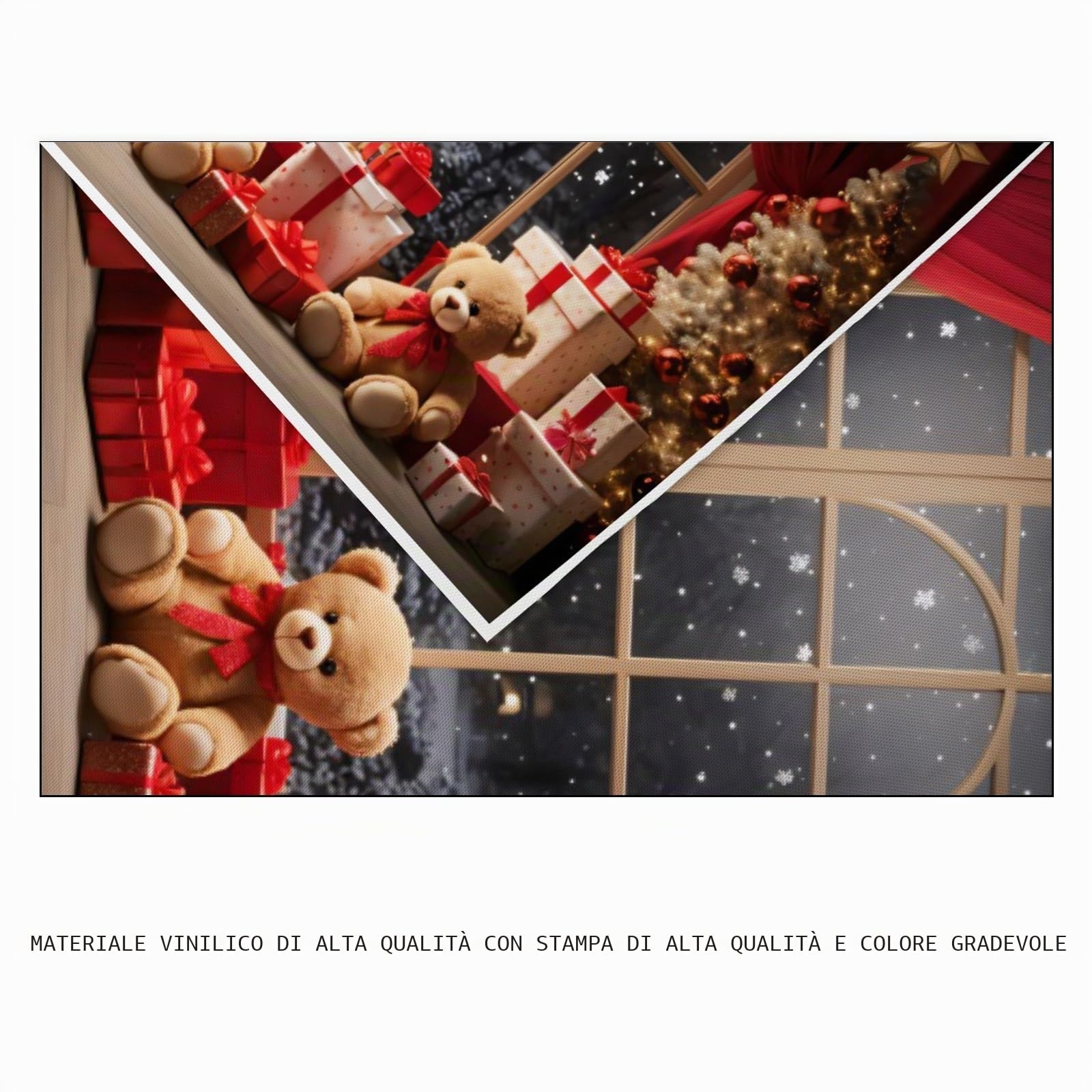 YongFoto 3x2,5m Finestra invernale Fondali fotografici Interni Albero di Natale Regalo Giocattolo di La Finestra Natale Notte silenziosa Sfondo Tema familiare Foto Studio Spara oggetti di scena