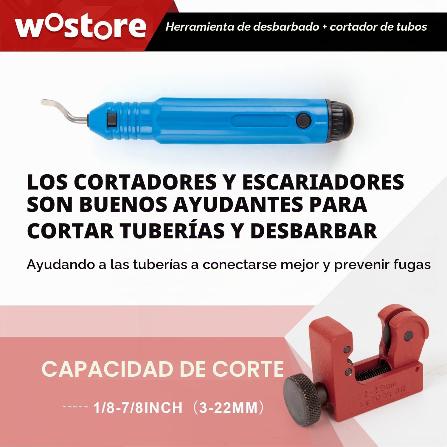 Wostore Kit Profesional de línea de Freno para bengalas Individuales, Dobles (SAE) y bengalas de Burbujas (ISO) con Cortador de Tubos, escariador de Tubo para 3/16-5/8 Pulgadas, 7 tamaños