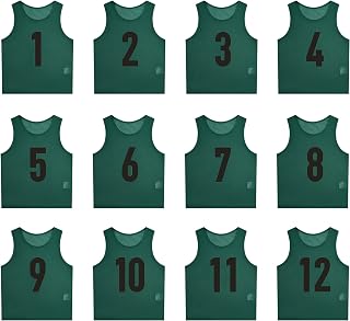 12 Pack Numbered Pinnies for Team Practice