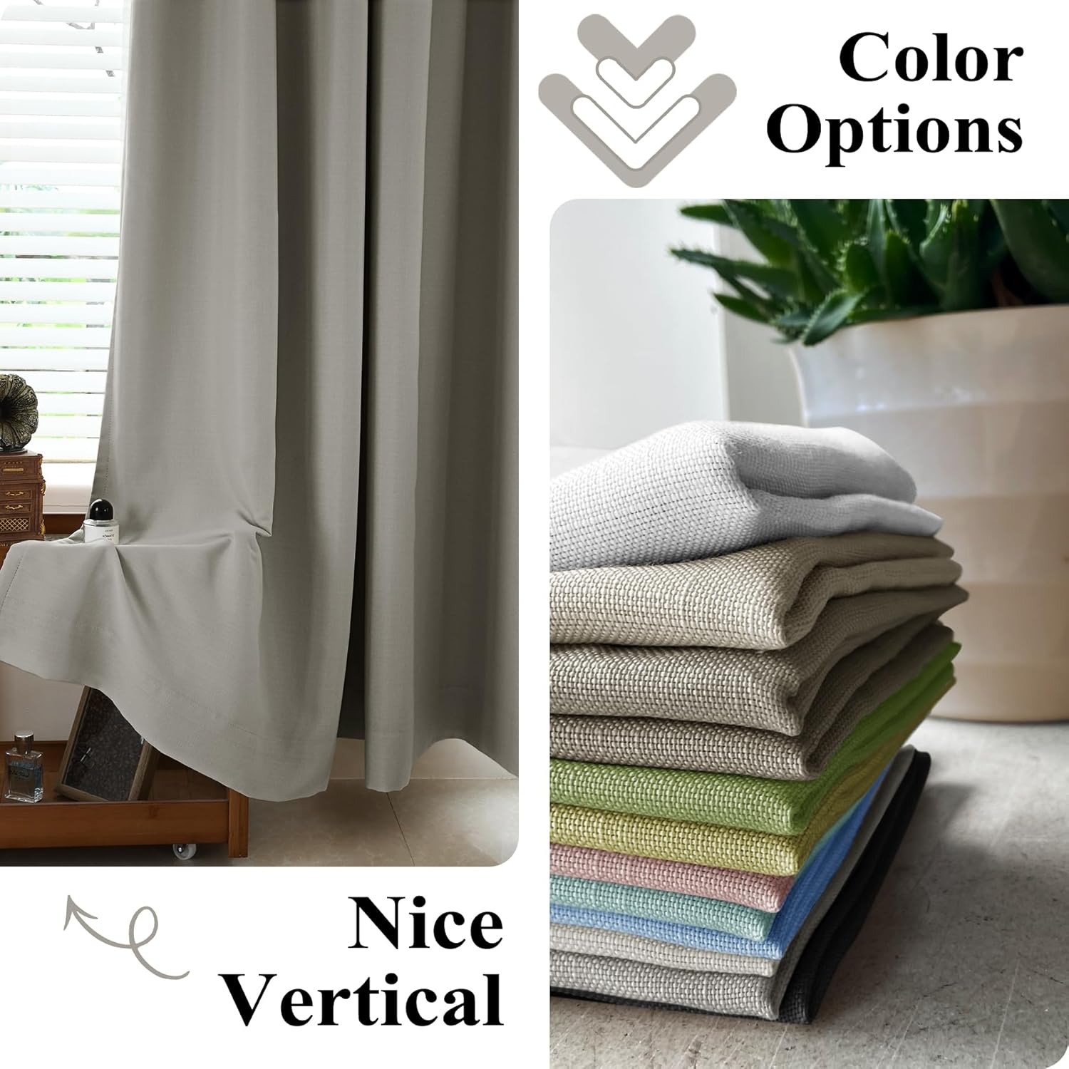 Frelement Grommet Top Curtains Blackout Window Curtains Linen Textured Drapes 16ft Extra Long Curtains for Loft High Ceiling Thermal Insulated Curtains, 50" W x 192" L, 2 Panels, Grey