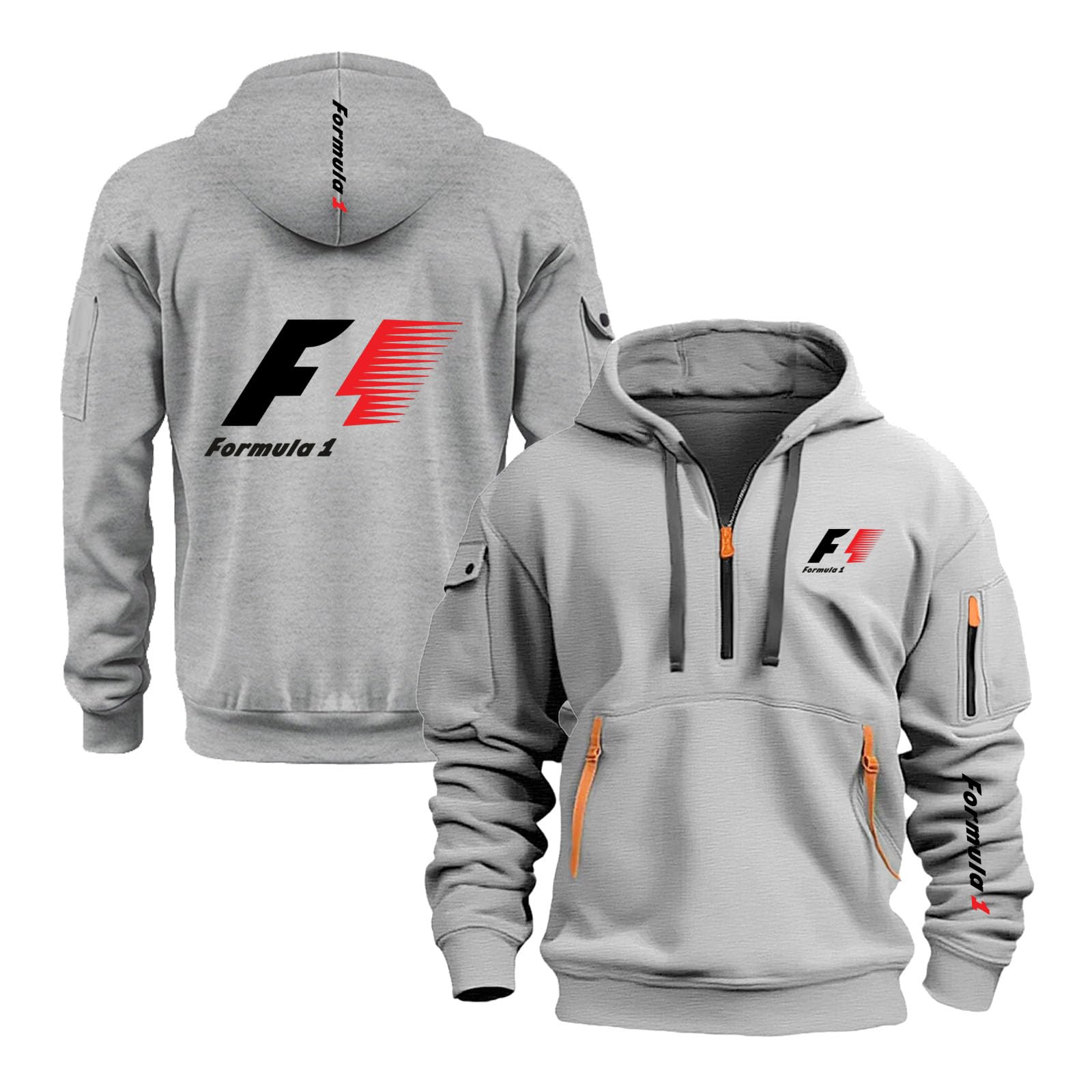 Men Hoodies Activewear for F.1 Half Zip Jackets Spring Autumn Outwear Long Sleeve Sweatshirt Hooded Coats Jumpers Tops Hoody