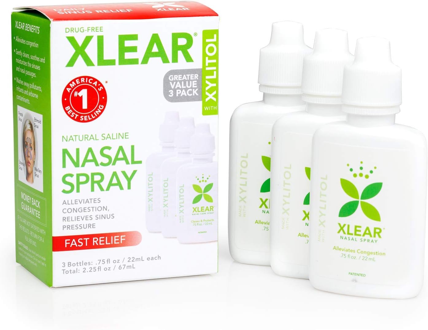 Xlear Nasal Spray with Xylitol, AllNatural Saline Nasal