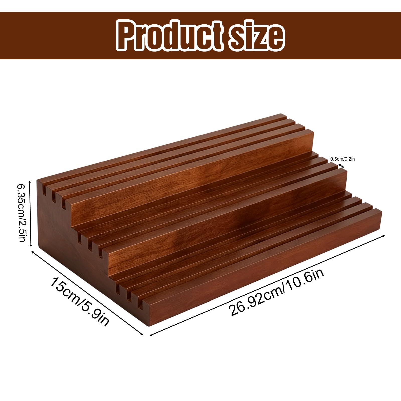 3-Stufig Münzhalter Holz: Massivholz Coin Display, 27*15*6cm Handgefertigter Münzen Ständer, Display Ständer für 15-18 Münzen, Medaillenhalter für Sammel- und Ausstellungszwecke