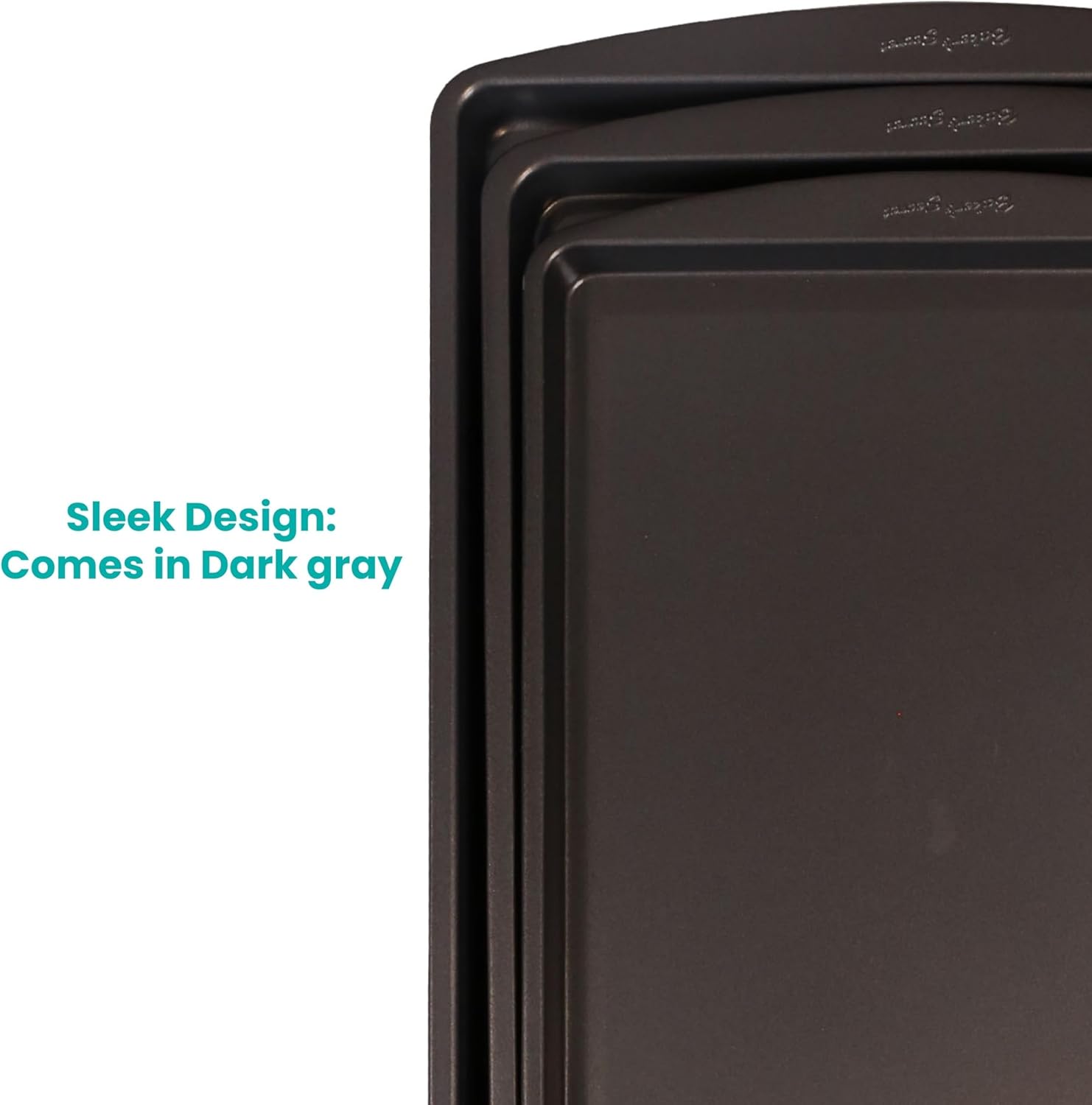 Baker's Secret Set of 3 Cookie Sheets, 15" 17" 19", Nonstick Coating for Easy Release, Cookie Trays for Baking Roasting Cooking, Dishwasher Safe Premium Non-stick Coating Home Baking Supplies