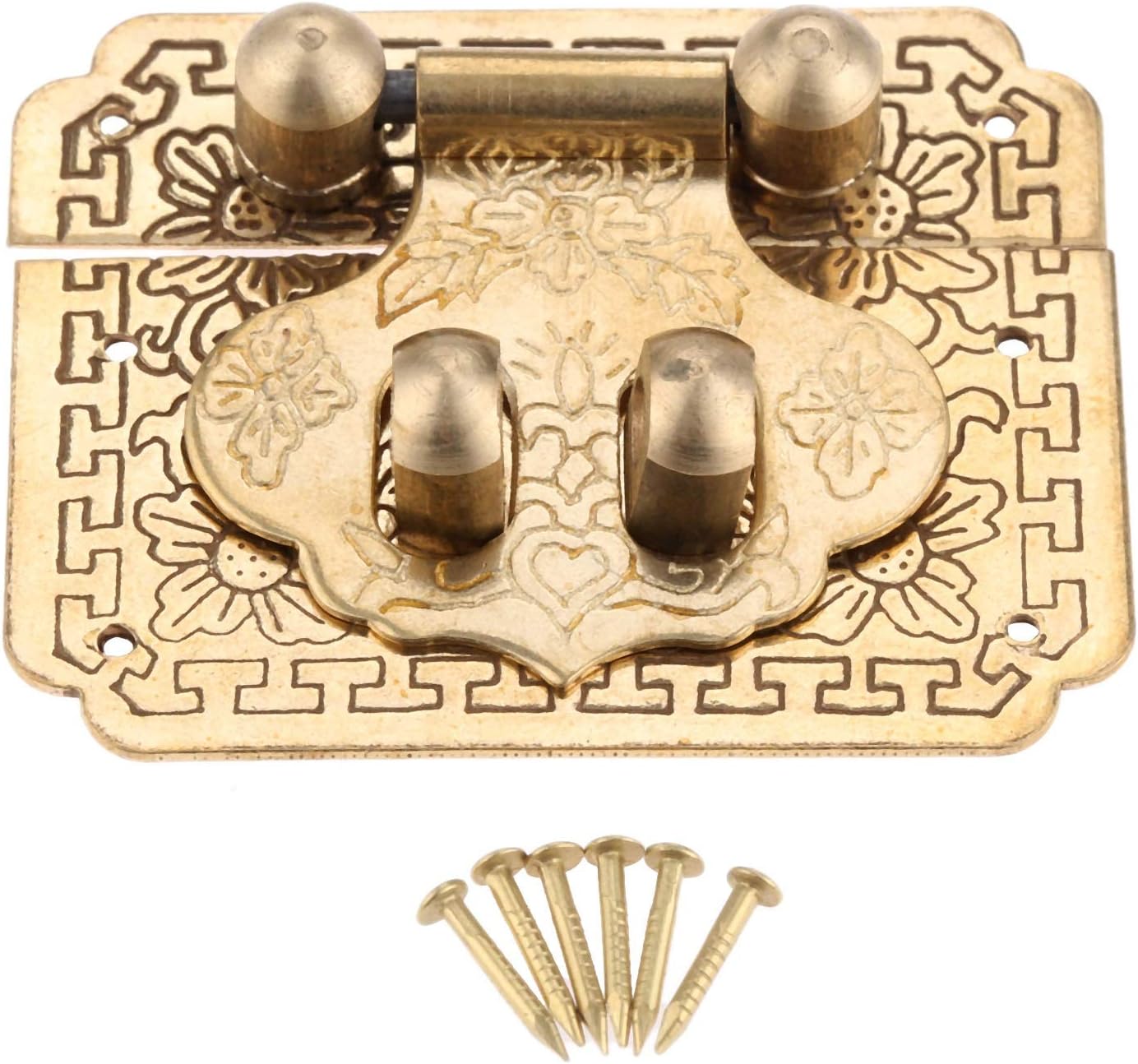 Chinese Antique Box Buckle,Antique Lock Buckle.1Pc 5040mm Antique Bronze Brass Box Hasp Lock Toggle Latch Buckles for Jewelry Box Suitcase Clip Clasp Furniture Hardware