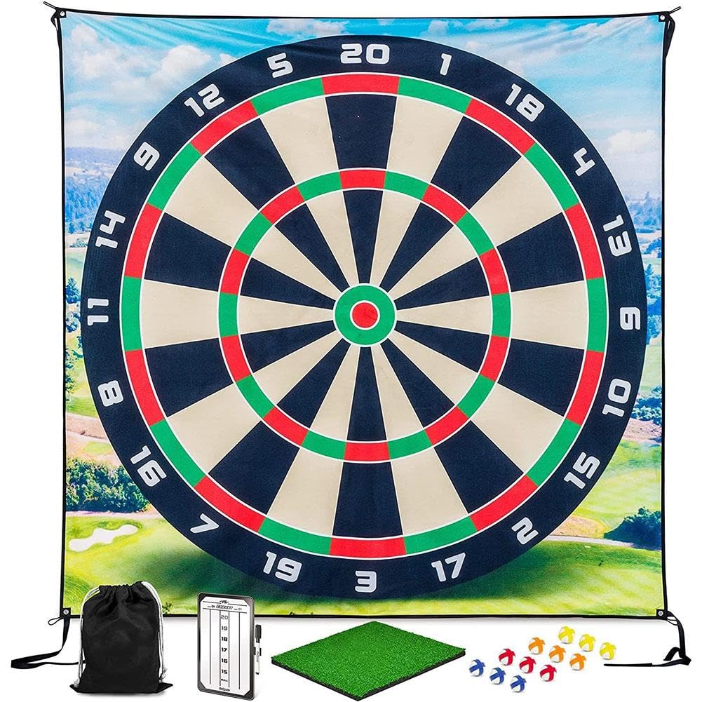 Golf Chipping Game with Sticky Balls and Darts, Golf Practice Mat Kits Indoor Outdoor Golf Accessories for Adult Family Yard Game