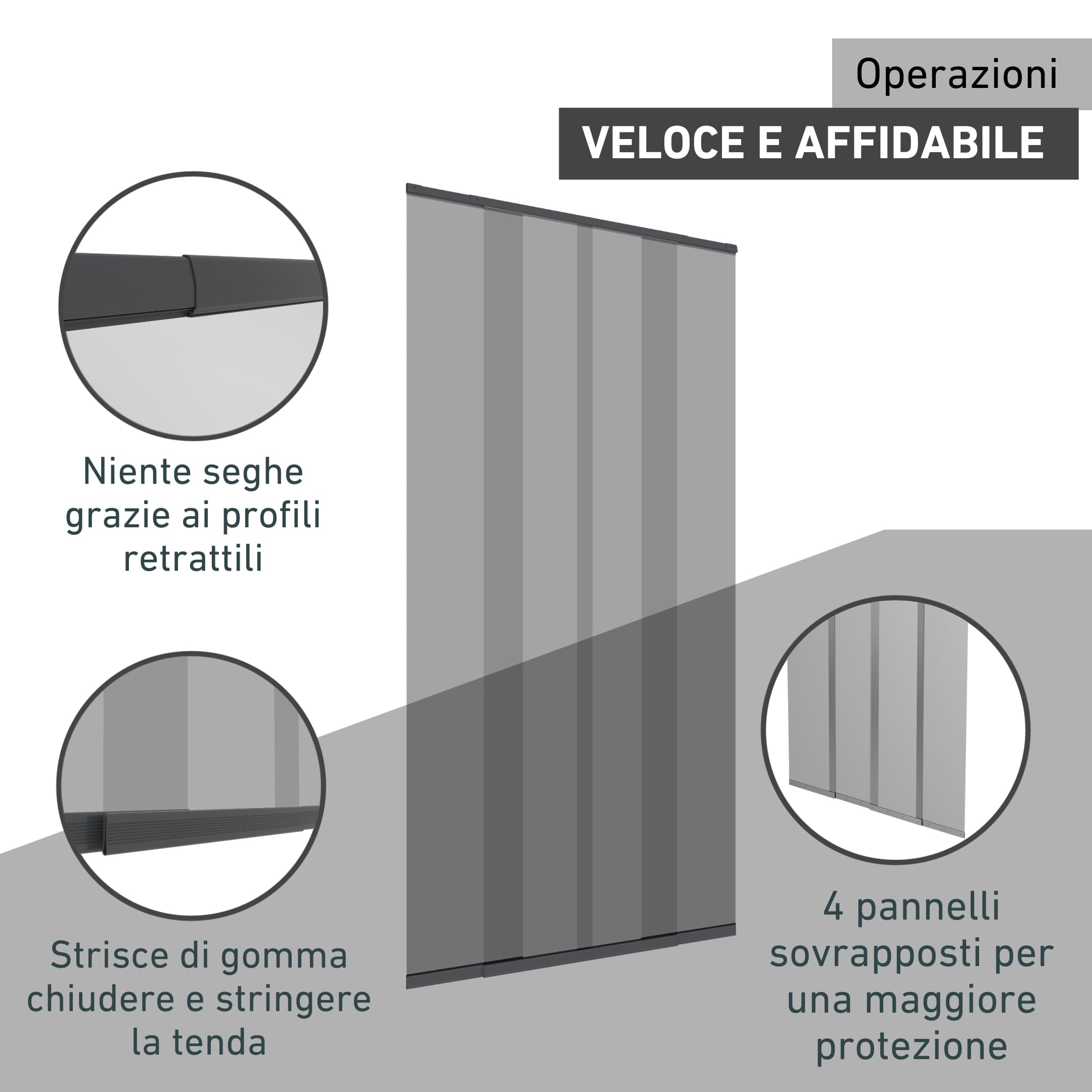 Windhager zanzariera Tenda Porta con lamelle telescopiche 120 cm, Antracite, 04302