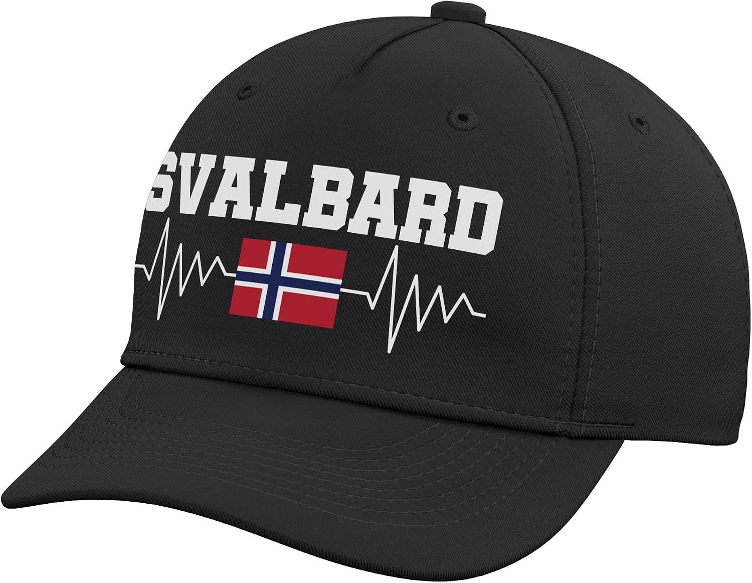 Svalbard Norway Flag Hearbeat, Svalbard Norway, Svalbard Adjustable Baseball Hat